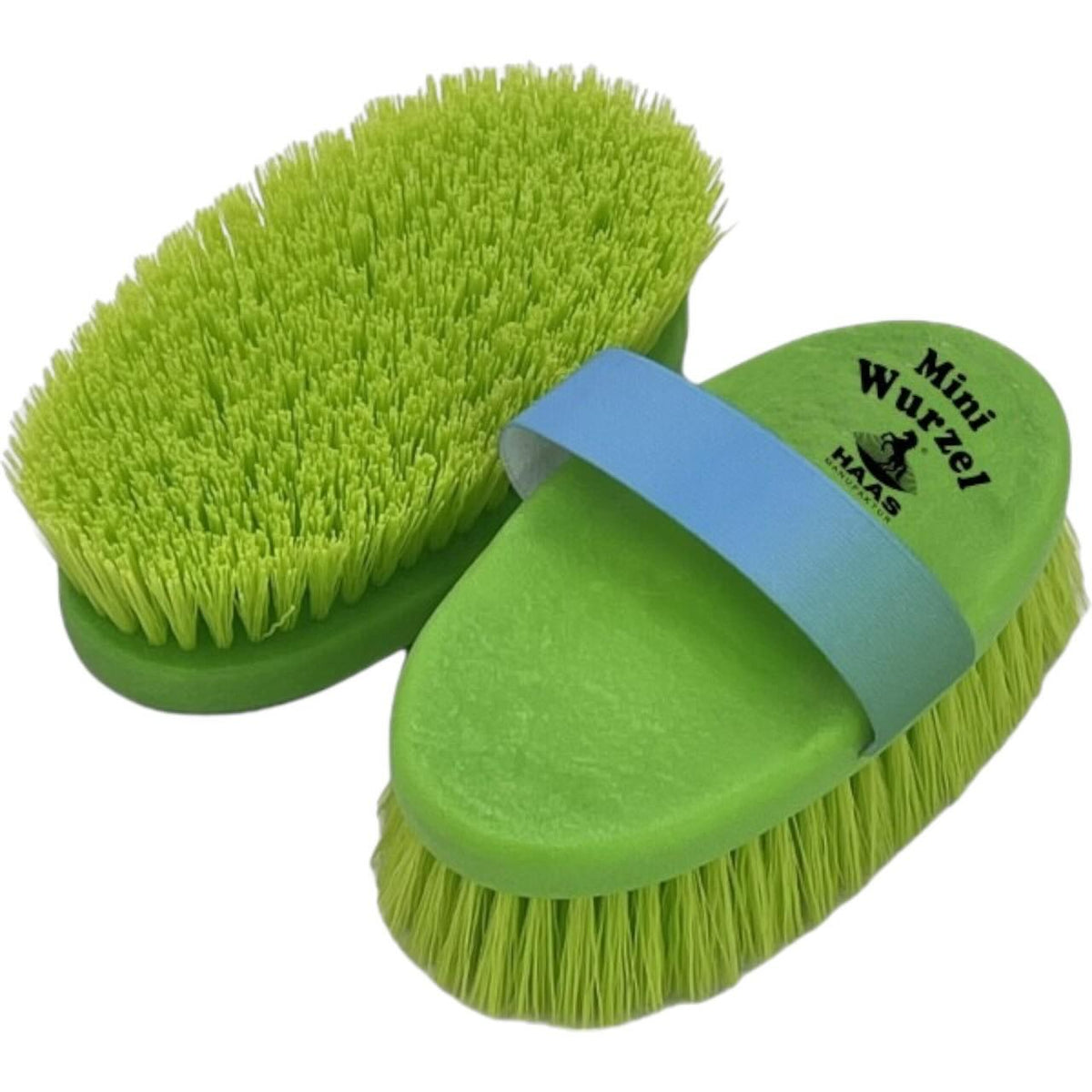 Haas Wurzelbürste Regenbogen Kinder Putzzeug, Grün, Produkt allein mit Handschlaufe.