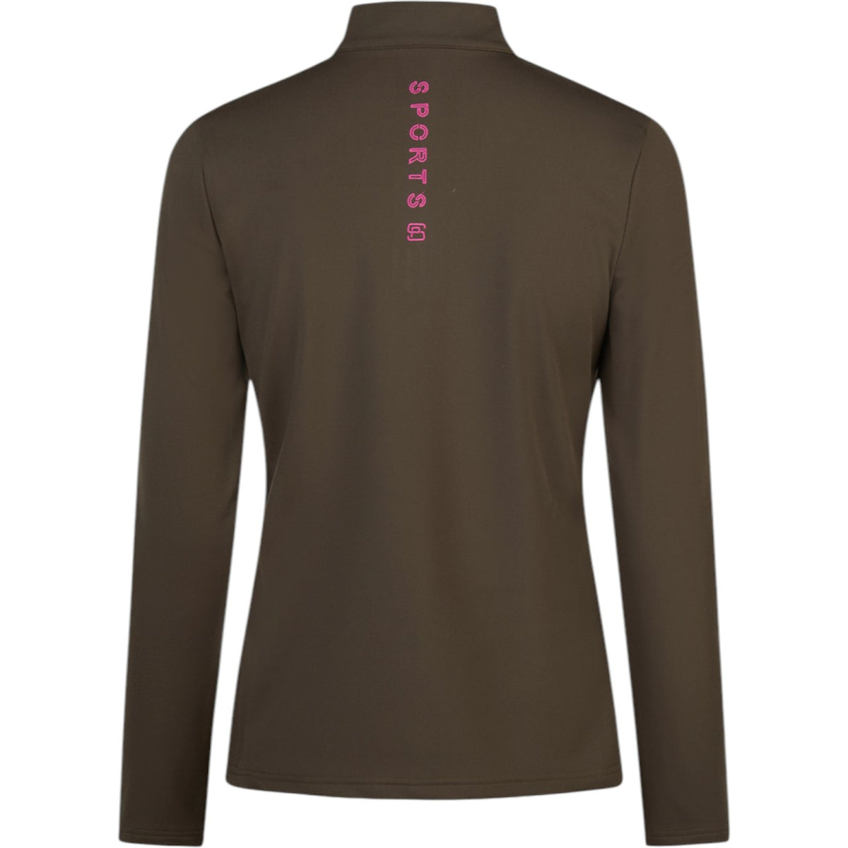 Pikeur Langarmshirt Damen Sports HW 2025 Half-Zip, braun, Produkt allein auf weißem Hintergrund.