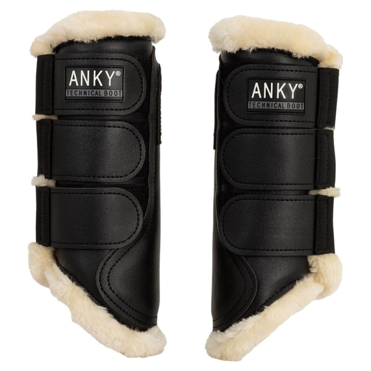 ANKY Gamaschen Active Gel Impact Arbeitsgamaschen, Schwarz, Paar Gamaschen auf weißem Hintergrund.