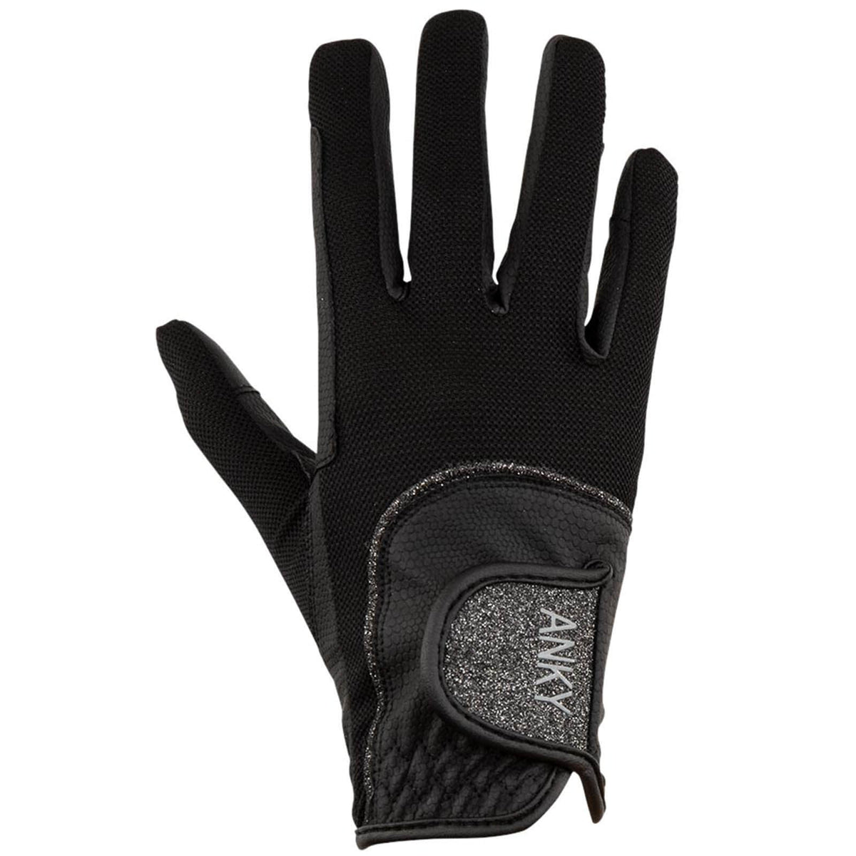 ANKY Reithandschuh Technical Mesh ATA21001, Schwarz, Detailaufnahme eines einzelnen Handschuhs.
