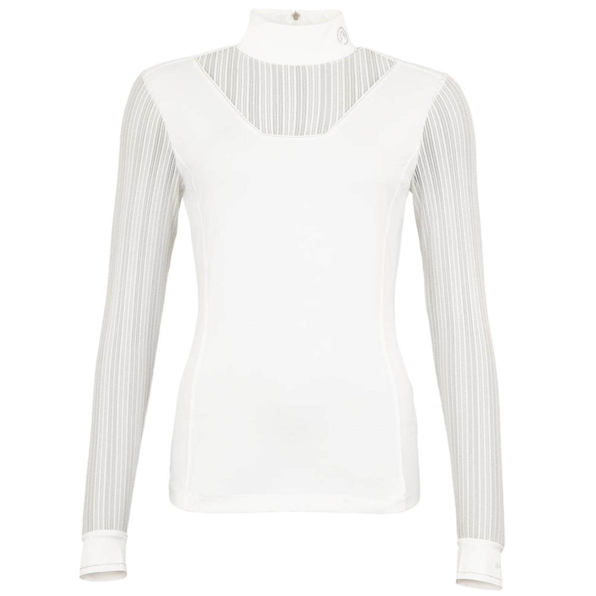 Turniershirt Damen Langarm ATP20201, Weiß, Produkt allein auf weißem Hintergrund.