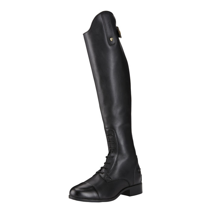 Ariat Reitstiefel Heritage Contour II Field ZIP Classic Lederreitstiefel, Black, einzelner Reitstiefel auf weißem Hintergrund.