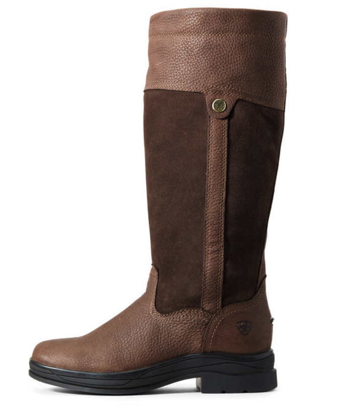 Ariat Waterproof Boots Windermere II H2O Classic, Braun, einzelner Stiefel auf weißem Hintergrund.