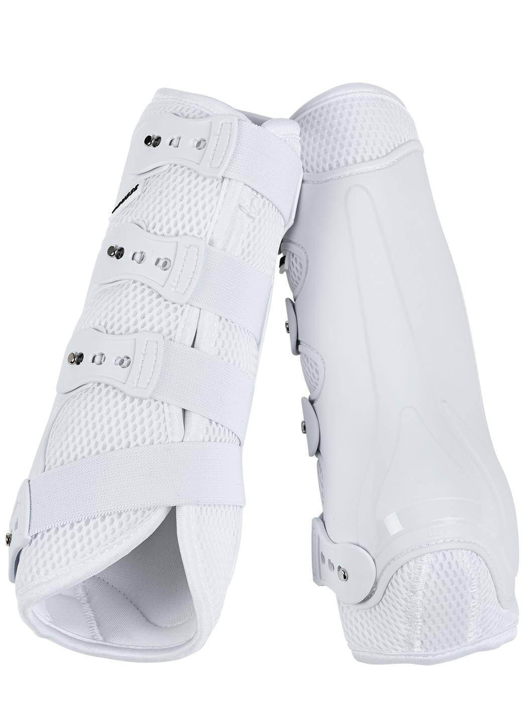 Gamaschen Dressage-Pro-Mesh, Weiß, Produkt allein auf weißem Hintergrund.