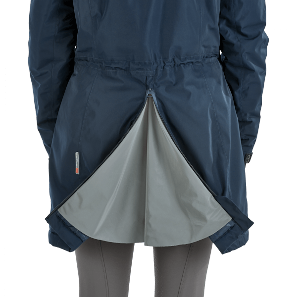 Parka Damen Tamini, Dark Navy, Rückansicht mit geöffnetem Schlitz.
