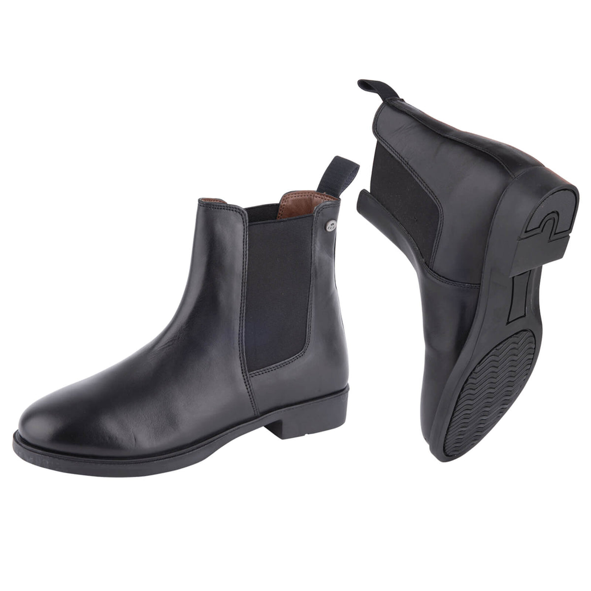 E.L.T Jodhpurstiefelette Classic Reitstiefeletten, Schwarz, zwei Stiefeletten auf weißem Hintergrund.