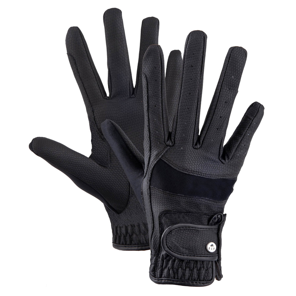 Reithandschuh Magnetize, Schwarz, Produkt allein auf weißem Hintergrund.