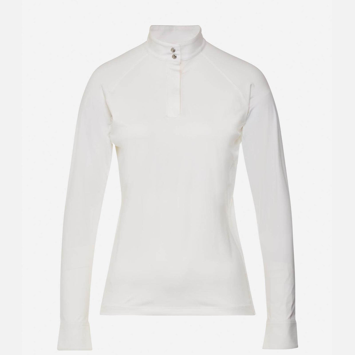 Turniershirt Classic Damen Langarm, White, Produkt allein auf weißem Hintergrund.