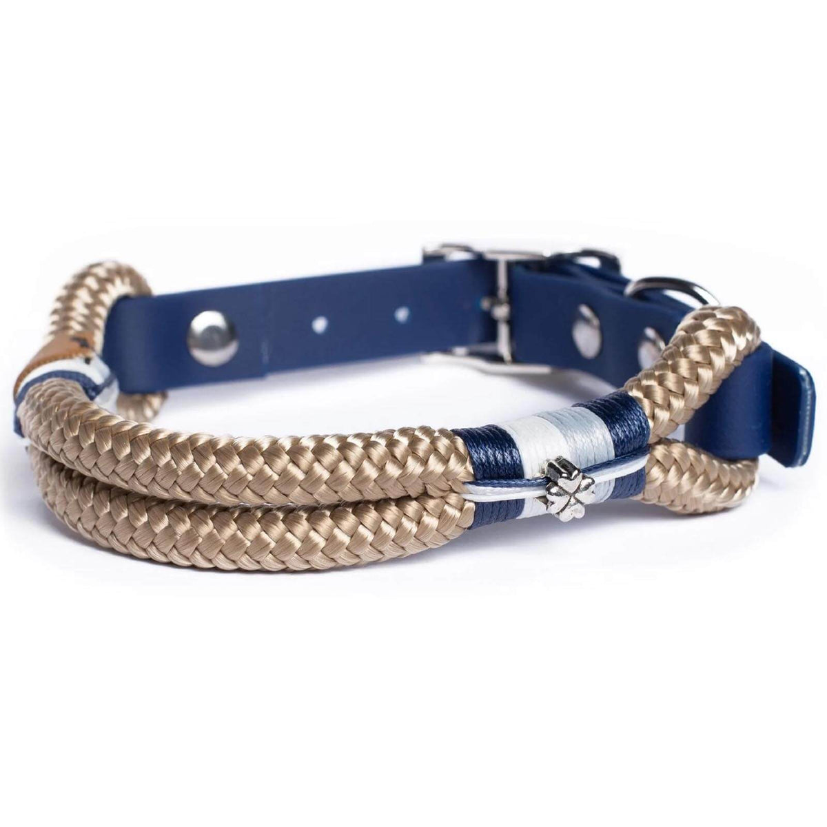 Halsband Aldon ohne Perlen Tauhalsband Hundehalsband, Blau, Produkt allein auf weißem Hintergrund.