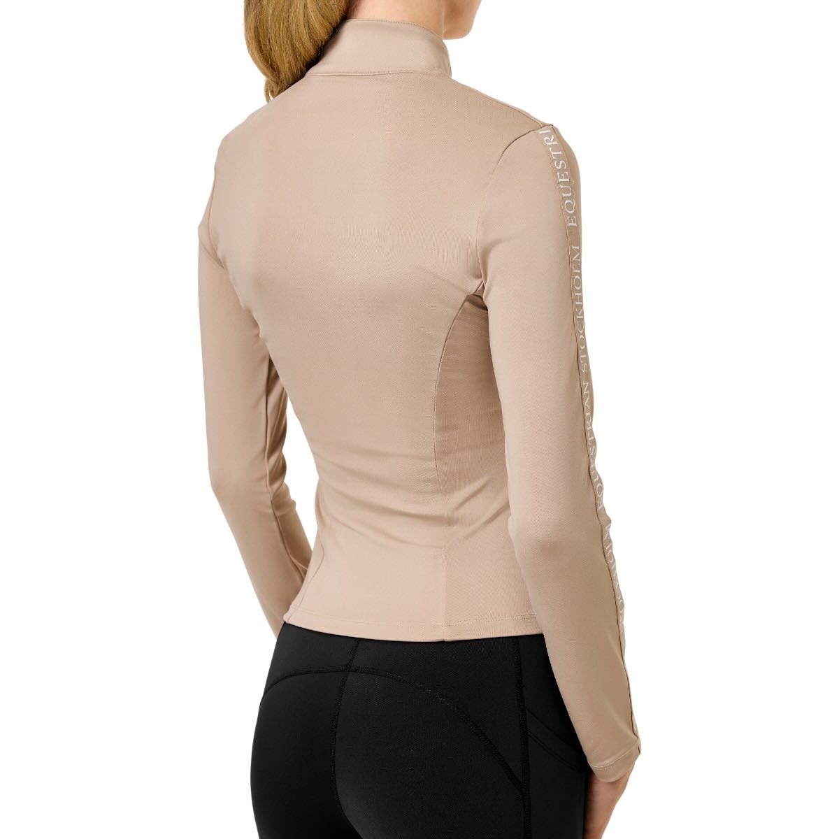 Equestrian Stockholm Longsleeve Damen Power Top Sand Kollektion, Sand, Rückansicht am Modell.