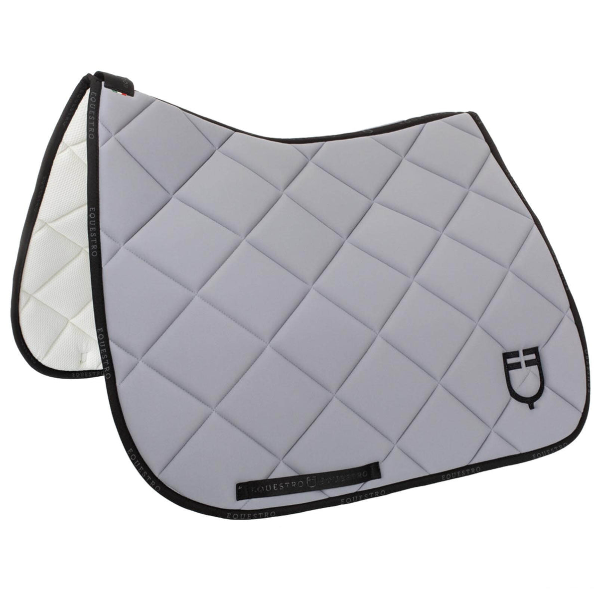 Equestro Schabracke Dressur Technical Fabric with Logo Dressurschabracke, Black/Grey, Produkt allein.