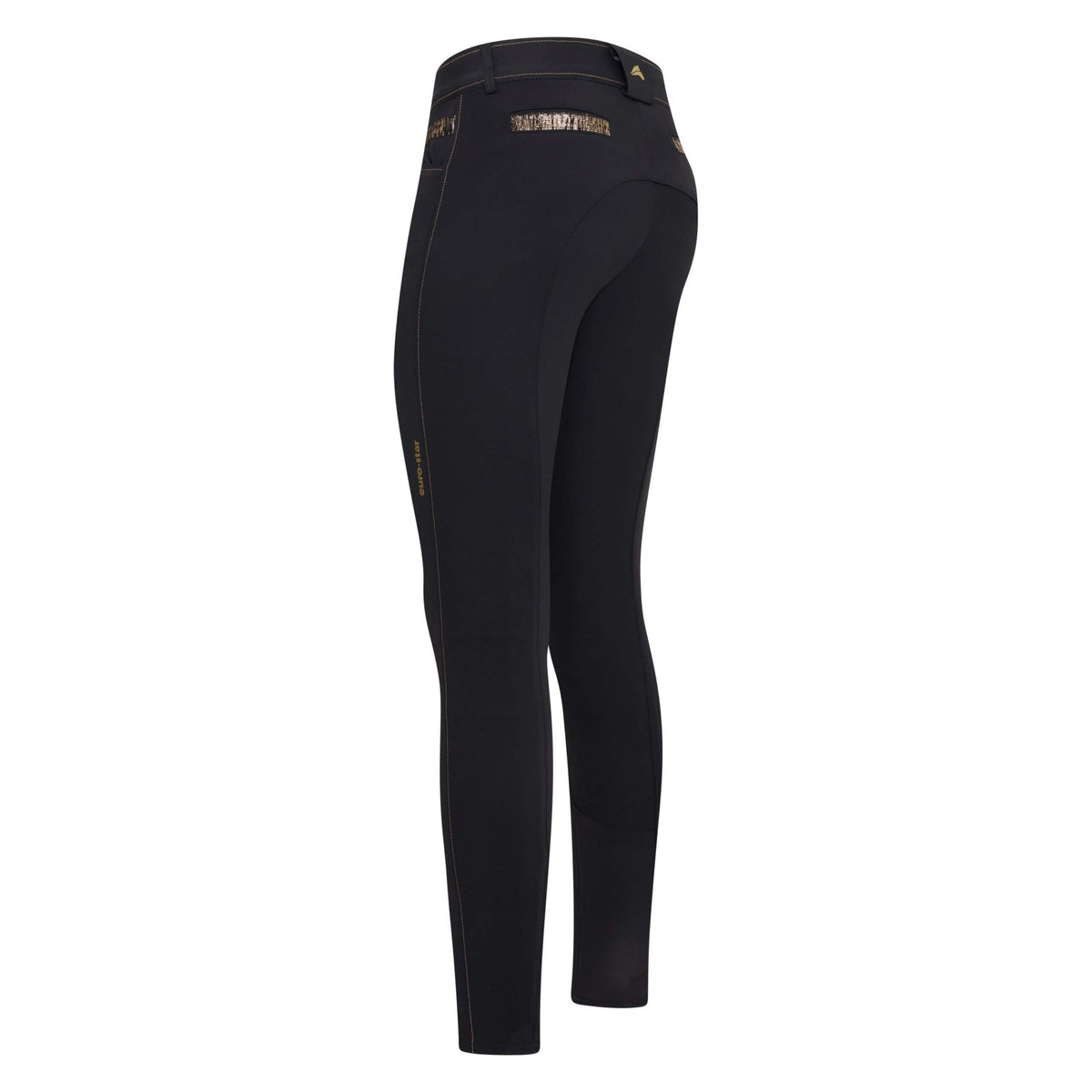Euro-Star Reithose Damen Full-Grip ESArista Fashion, Black-Gold, Produkt allein.