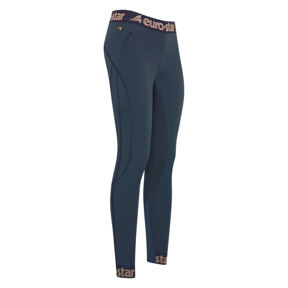 Euro-Star Reitleggings Damen Full - Grip ESAthletic Softshell FG, Navy, Produkt allein auf weißem Hintergrund.