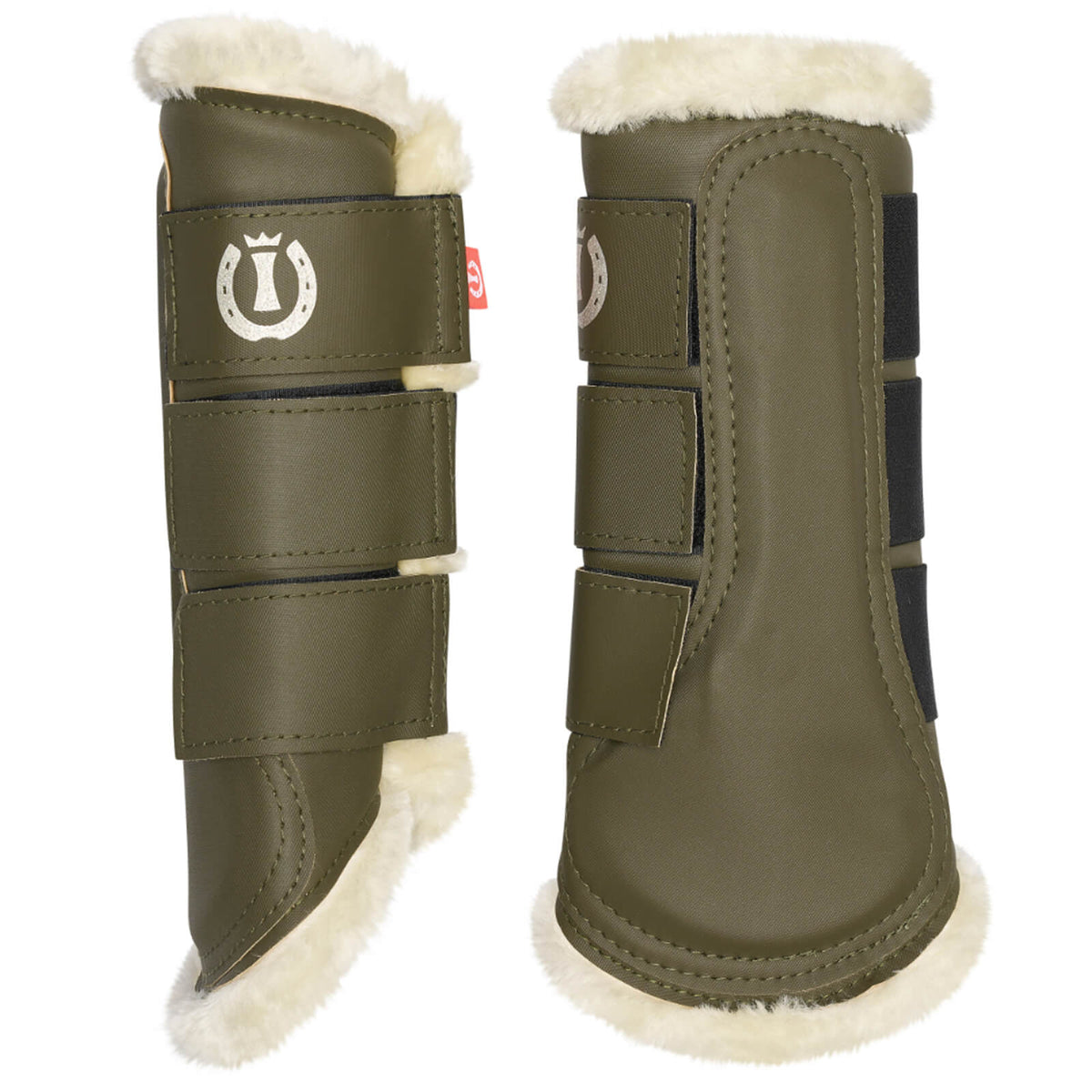 Imperial Riding Dressurgamaschen IRHClassic, Olive Green, Produktpaar auf weißem Hintergrund.