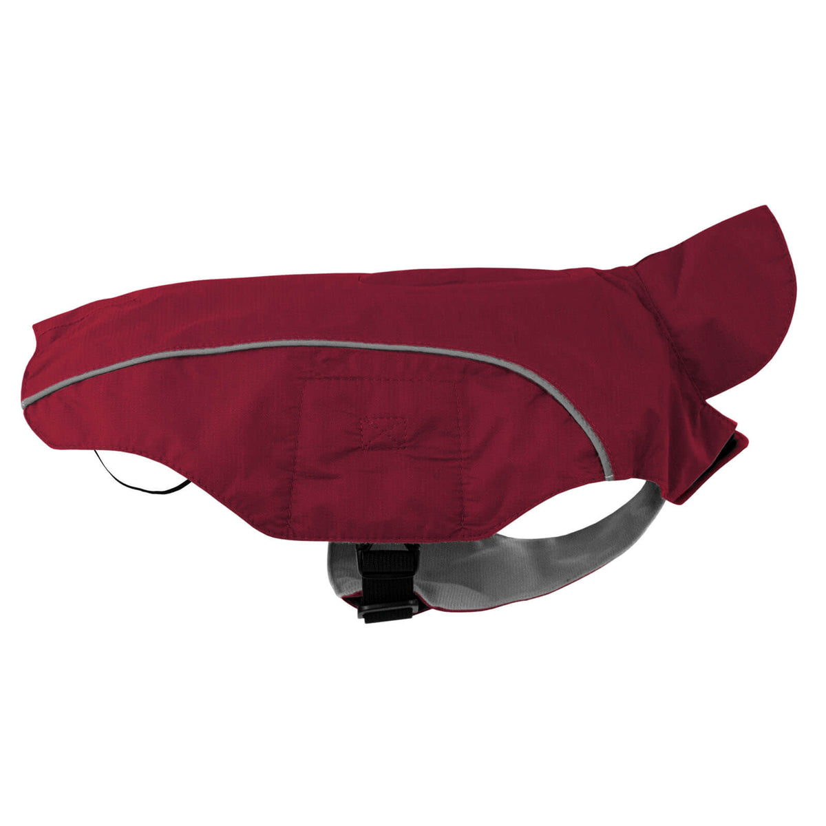 Hundemantel London Mini Regenmantel, Sundown Red, Produkt allein auf weißem Hintergrund.