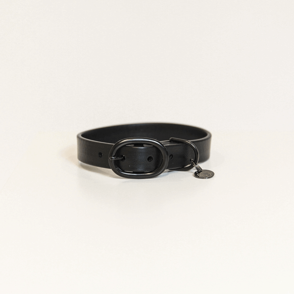 Hundehalsband Soft Rubber Gummi, Black, Produkt allein auf weißem Hintergrund.