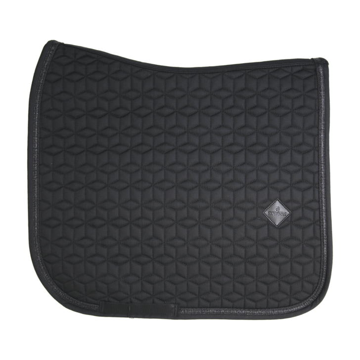 Kentucky Horsewear Dressurschabracke Glitter Rope Sattelunterlage, Schwarz, Produkt allein auf weißem Hintergrund.