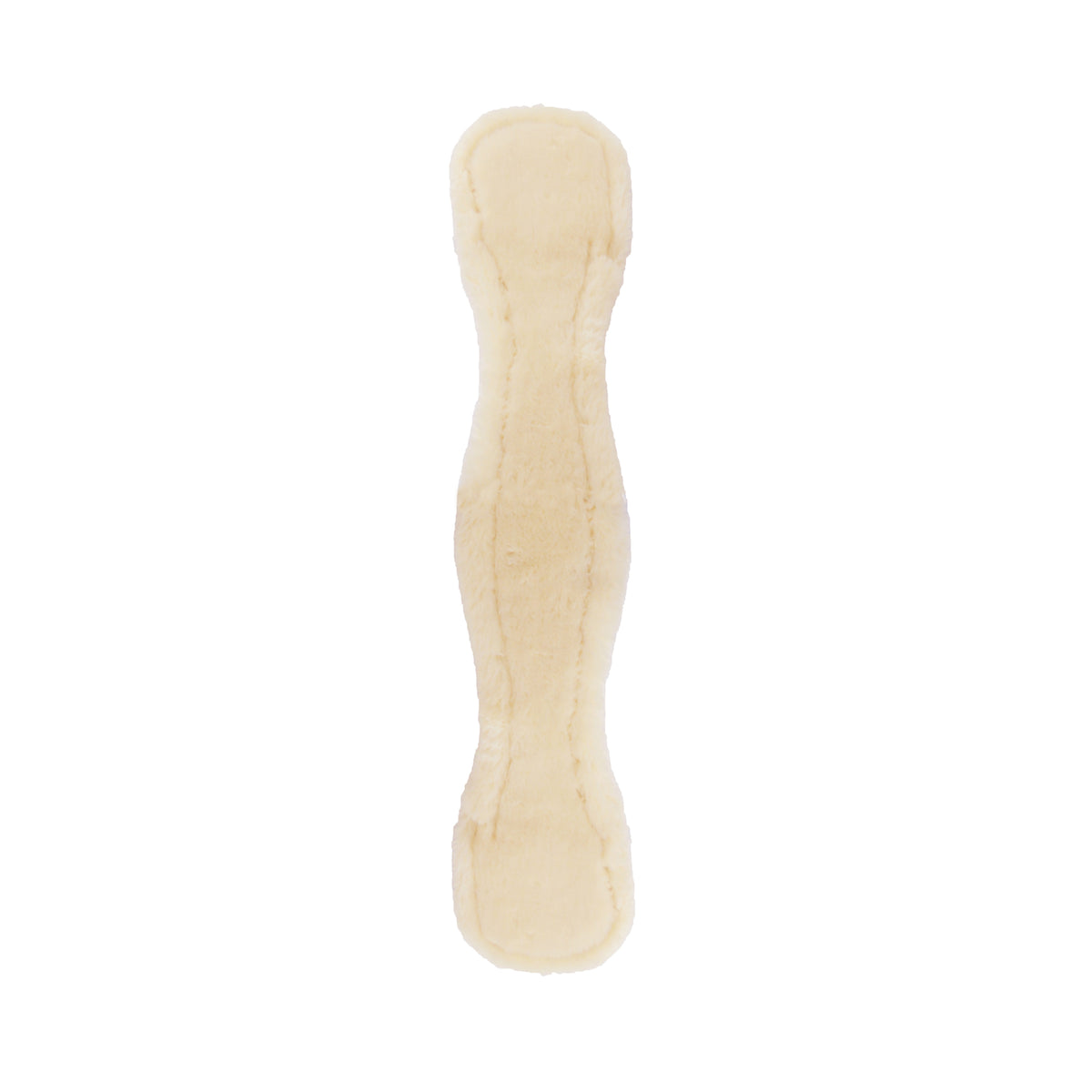 Kurzgurt Lammfell Sattelgurt, Creme, Produkt allein auf weißem Hintergrund.