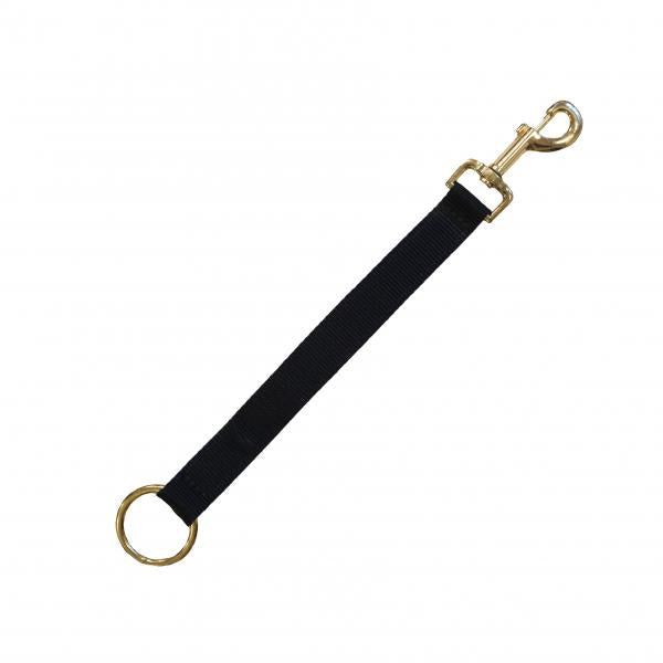 Nylon Halter Hook & Ring, Schwarz, Produkt allein auf weißem Hintergrund.