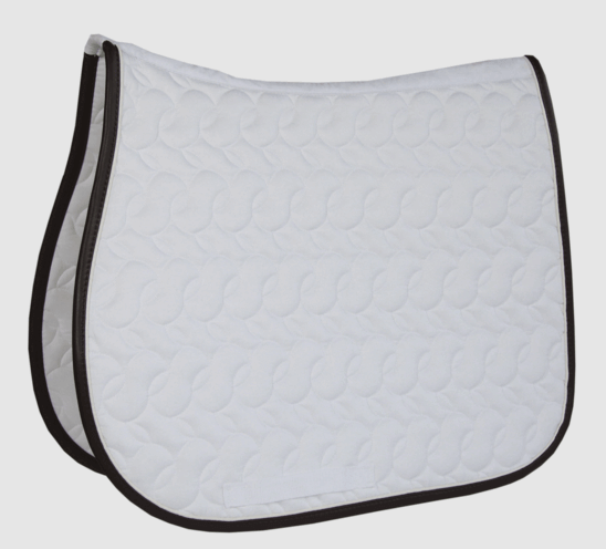Schabracke Absorb No Logo Sattelpad, Brown/White/White, Produkt allein auf weißem Hintergrund.