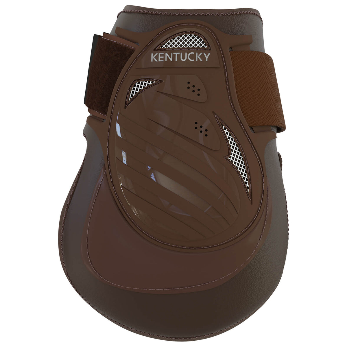 Kentucky Horsewear Streichkappen Deep, Braun, Produkt allein auf weißem Hintergrund.