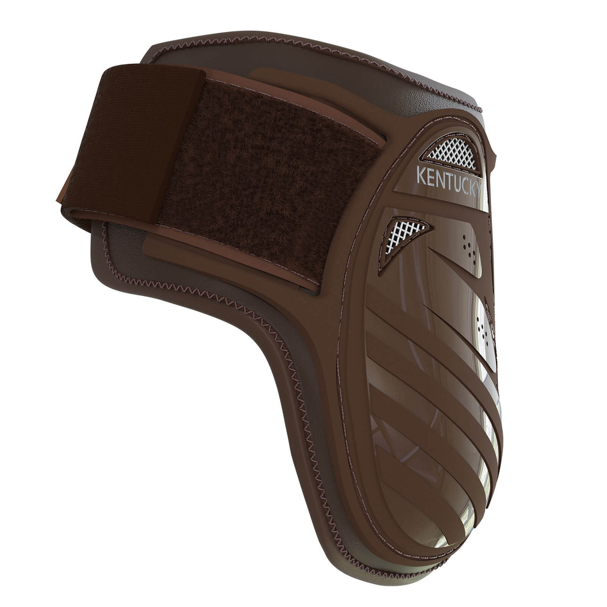 Kentucky Horsewear Streichkappen Young Horse, Braun, Produkt allein auf weißem Hintergrund.
