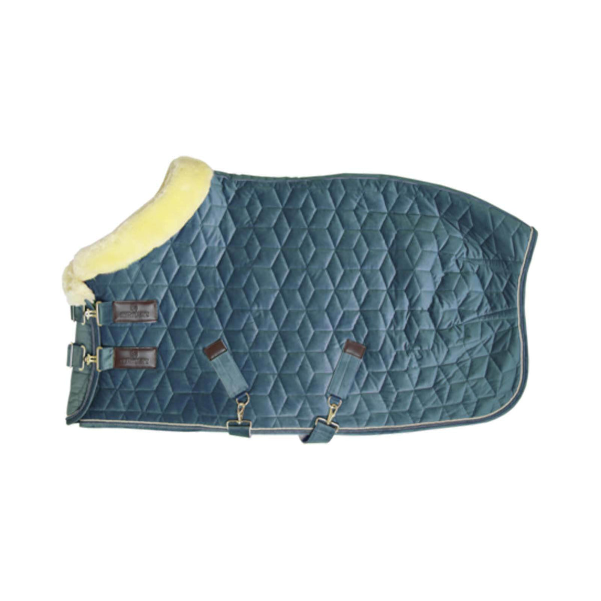 Turnierdecke 160g Show Rug Velvet Stalldecke, Smaragd, Produkt allein auf weißem Hintergrund.