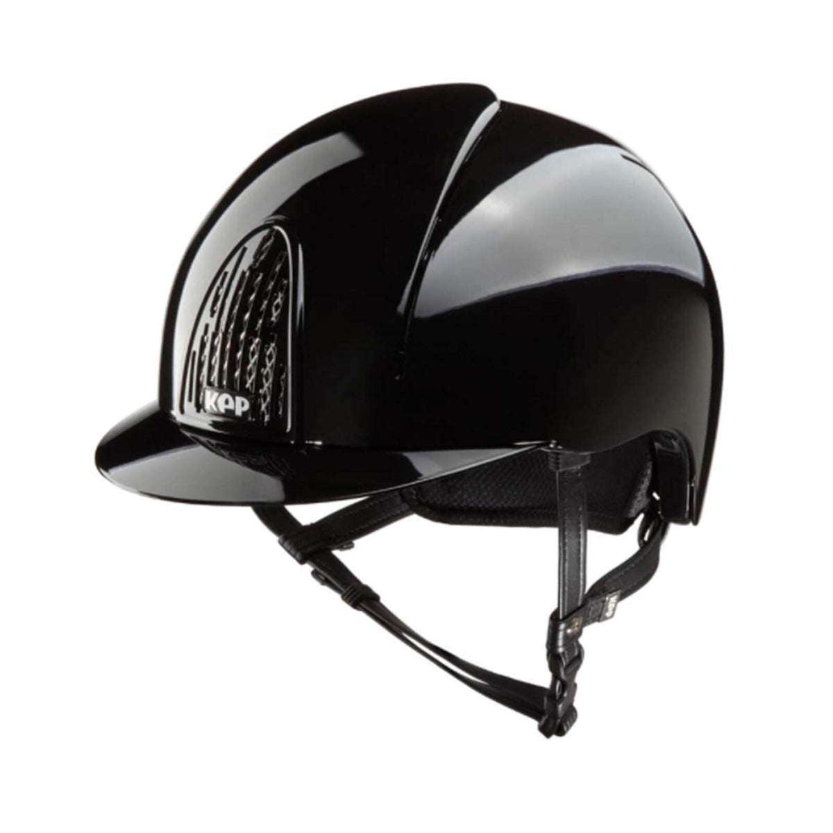 KEP Reithelm Cromo Smart Polish, Black/Polish, Produkt allein auf weißem Hintergrund.