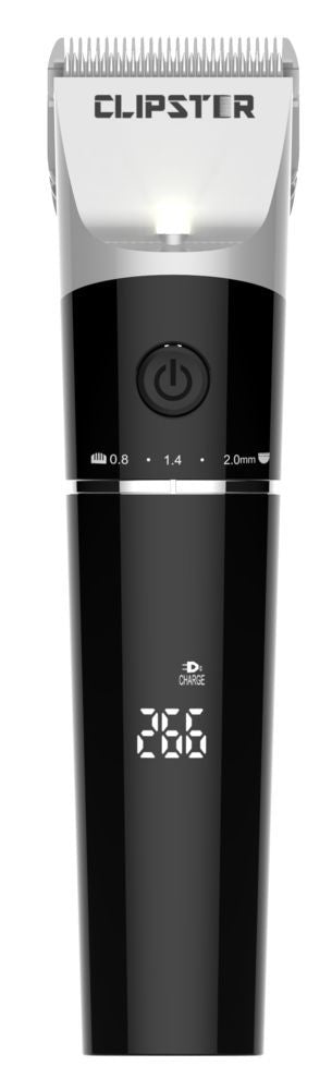 KERBL Akku-Schermaschine DeloX, schwarz und silber, Produkt allein auf weißem Hintergrund.