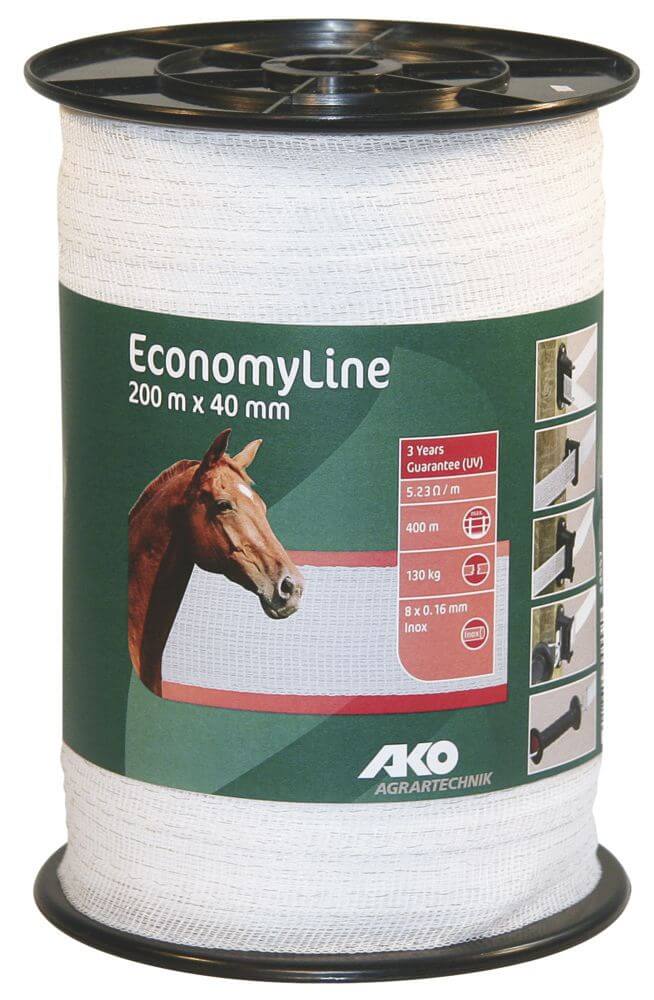 Weidezaunband Economy Line, Weiß, Produkt allein auf Spule.
