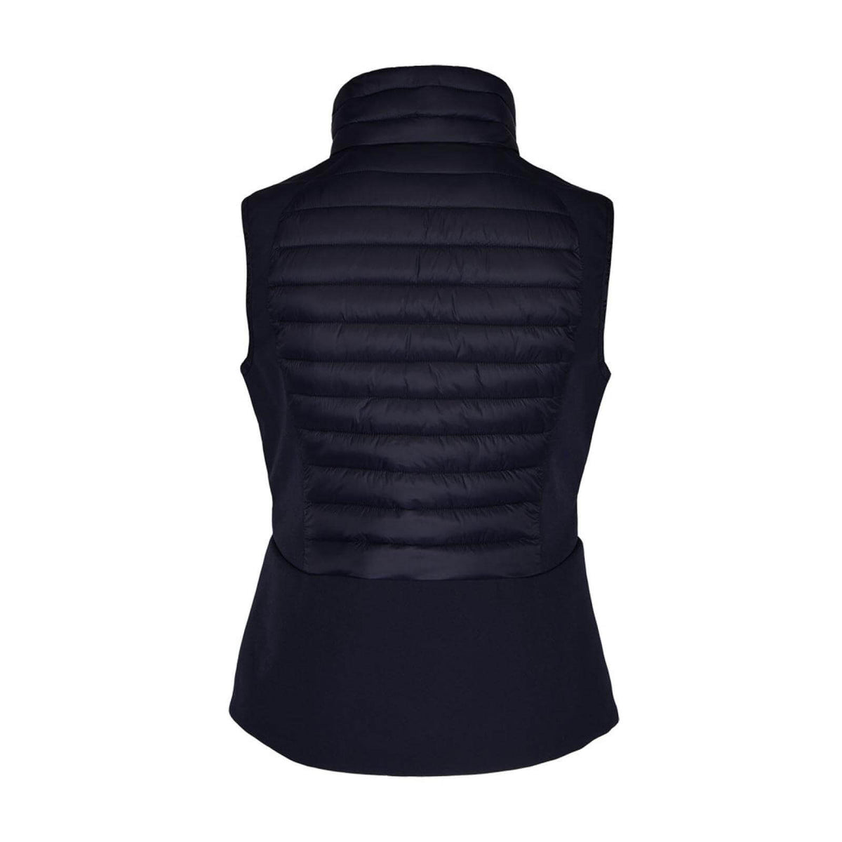 Kingsland Weste Damen Classic Hybrid Softshell Reitweste, Schwarz, Produkt allein auf weißem Hintergrund.