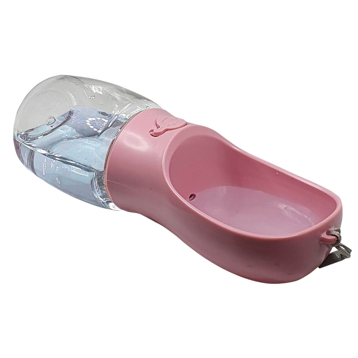 Nobby Trinkflasche 2 in 1 Wasserspender, Rosa, Produkt allein auf weißem Hintergrund.