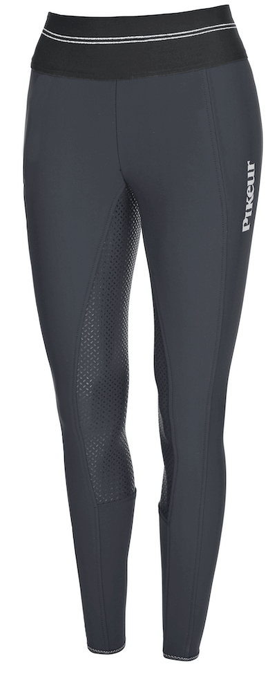Pikeur Softshell Reithose Damen Athleisure Gia Full - Grip Classic Winterreithose Vollbesatz, Dark Shadow, Produkt allein.
