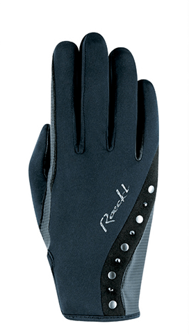 Winterreithandschuh Jardy, Schwarz, einzelner Handschuh auf weißem Hintergrund.
