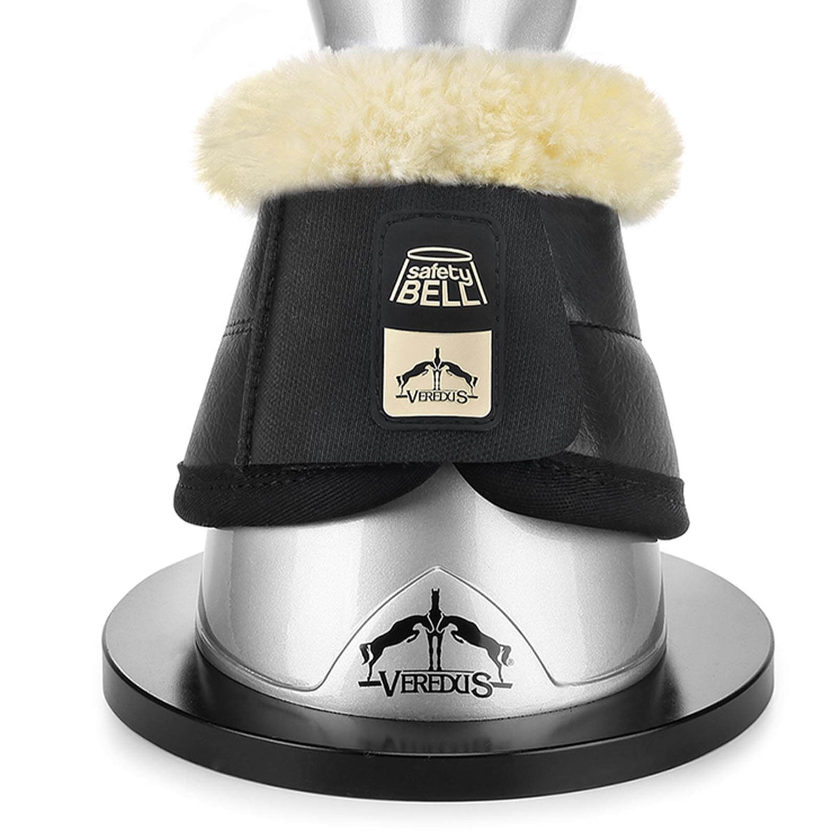 Veredus Hufglocken Save The Sheep, Schwarz, Produkt allein auf weißem Hintergrund.