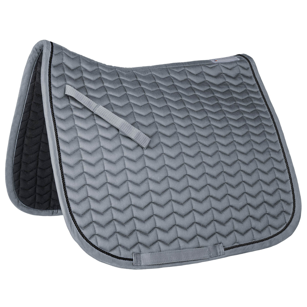 Schabracke Dressur Classic, Grau/Schwarz, Produkt allein auf weißem Hintergrund.