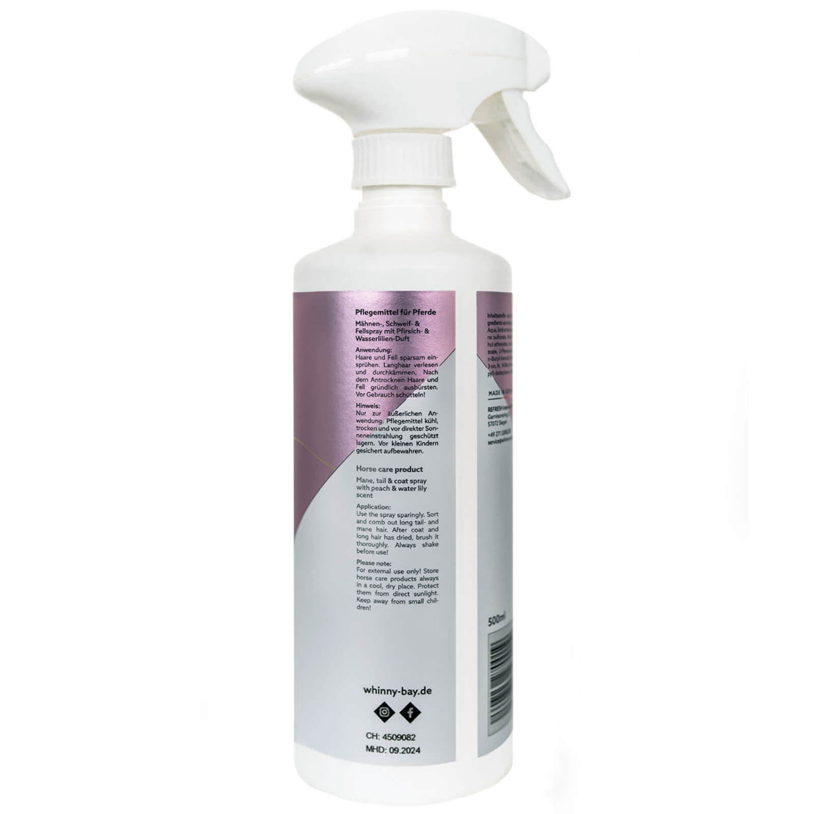 Mähnenspray Schicke Mähne Peach & Water Lily Glanzspray Schweifspray
