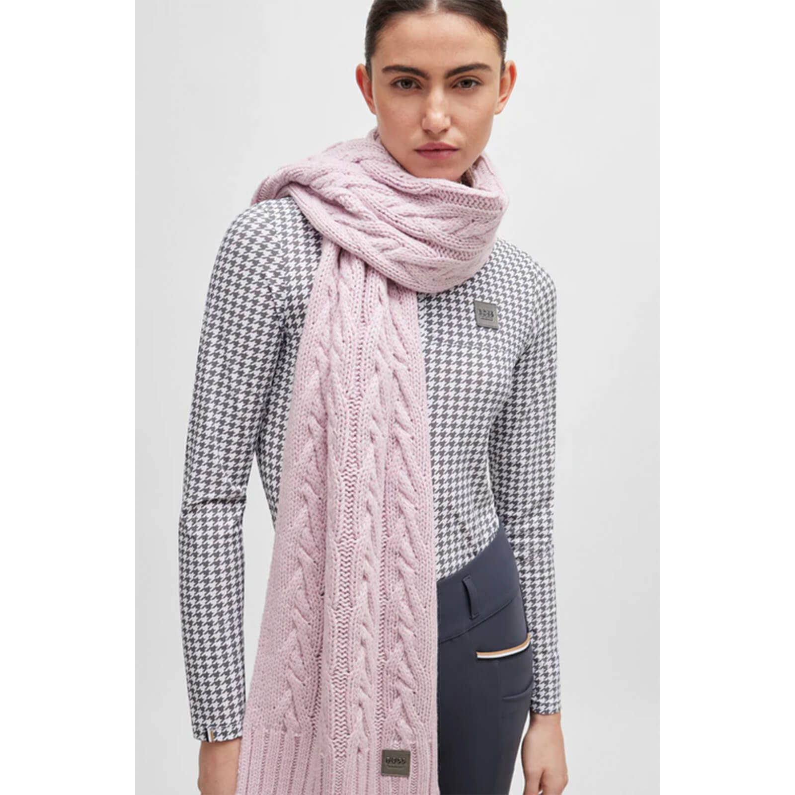 Schal Damen HW 2024 Zopfstrick-Schal