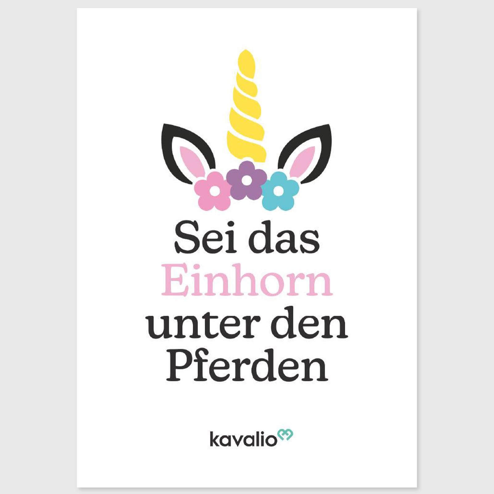 Postkarte Sei das Einhorn