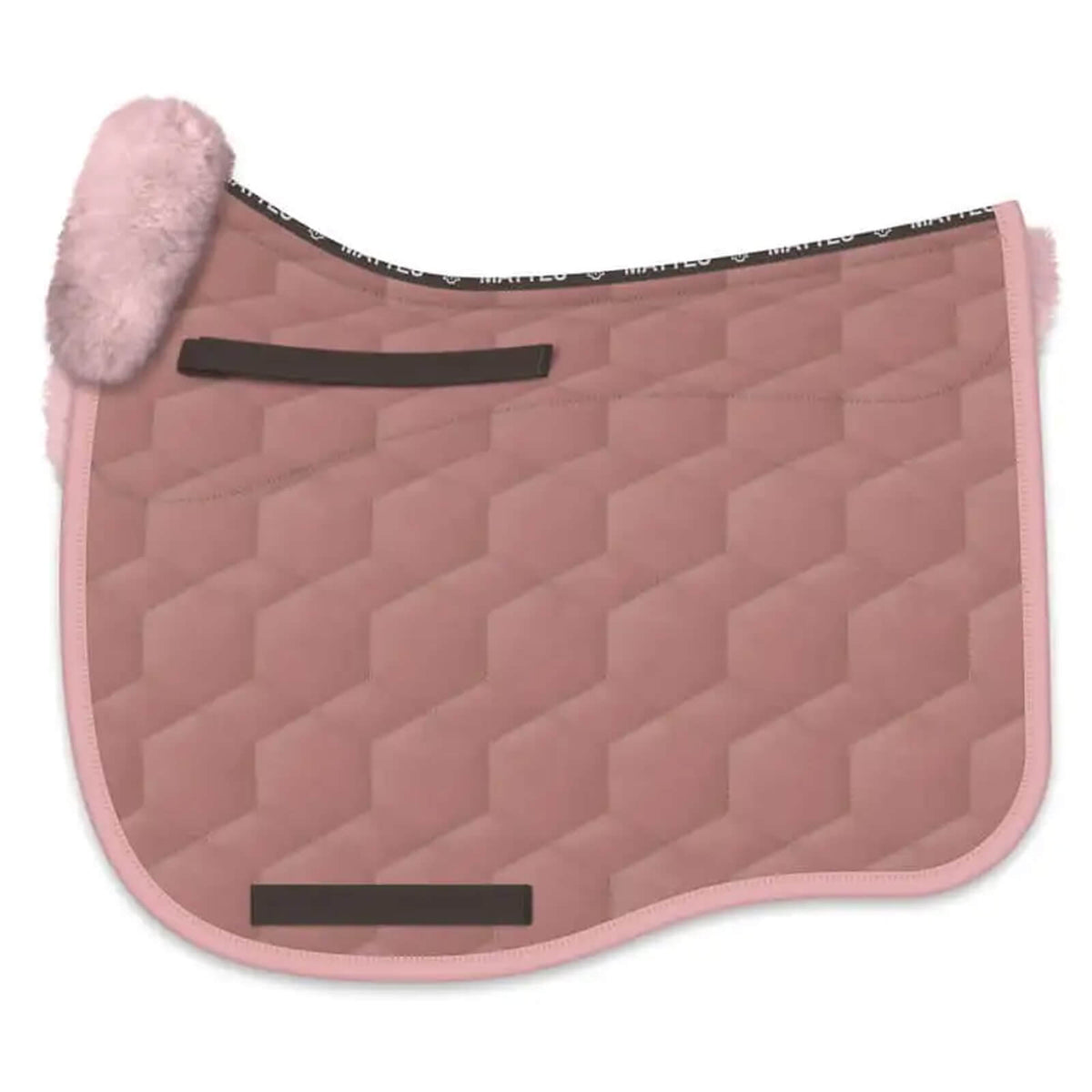 Mattes Schabracke Dressur Konfiguration Steppstoff Samt Misty Rose Dressurschabracke, Misty Rose, Produkt allein.