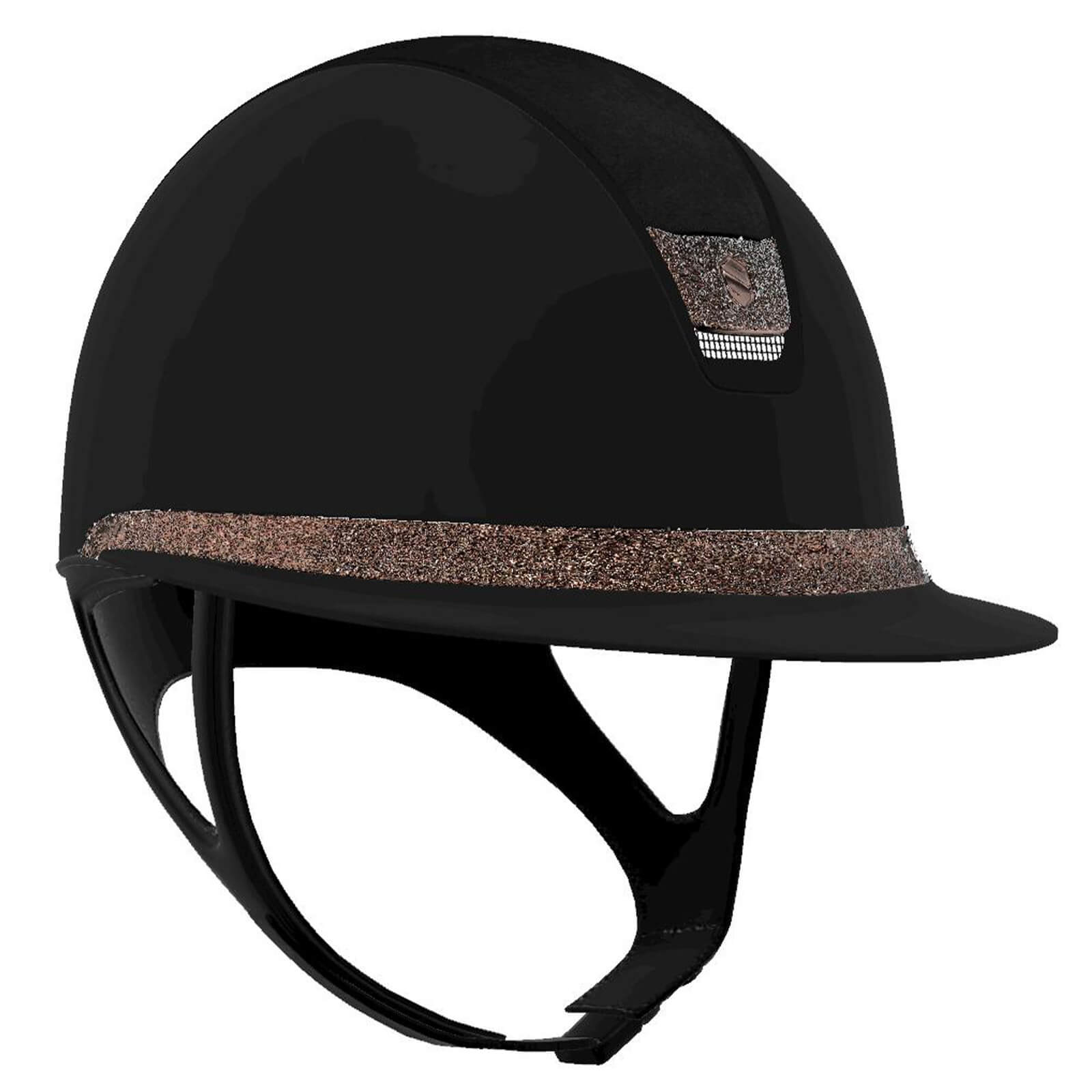 Reithelm Miss Shield 2.0 Black SM Top Alcantara/ Blason Crystal Fabric Rose Gold Trim Matt Black