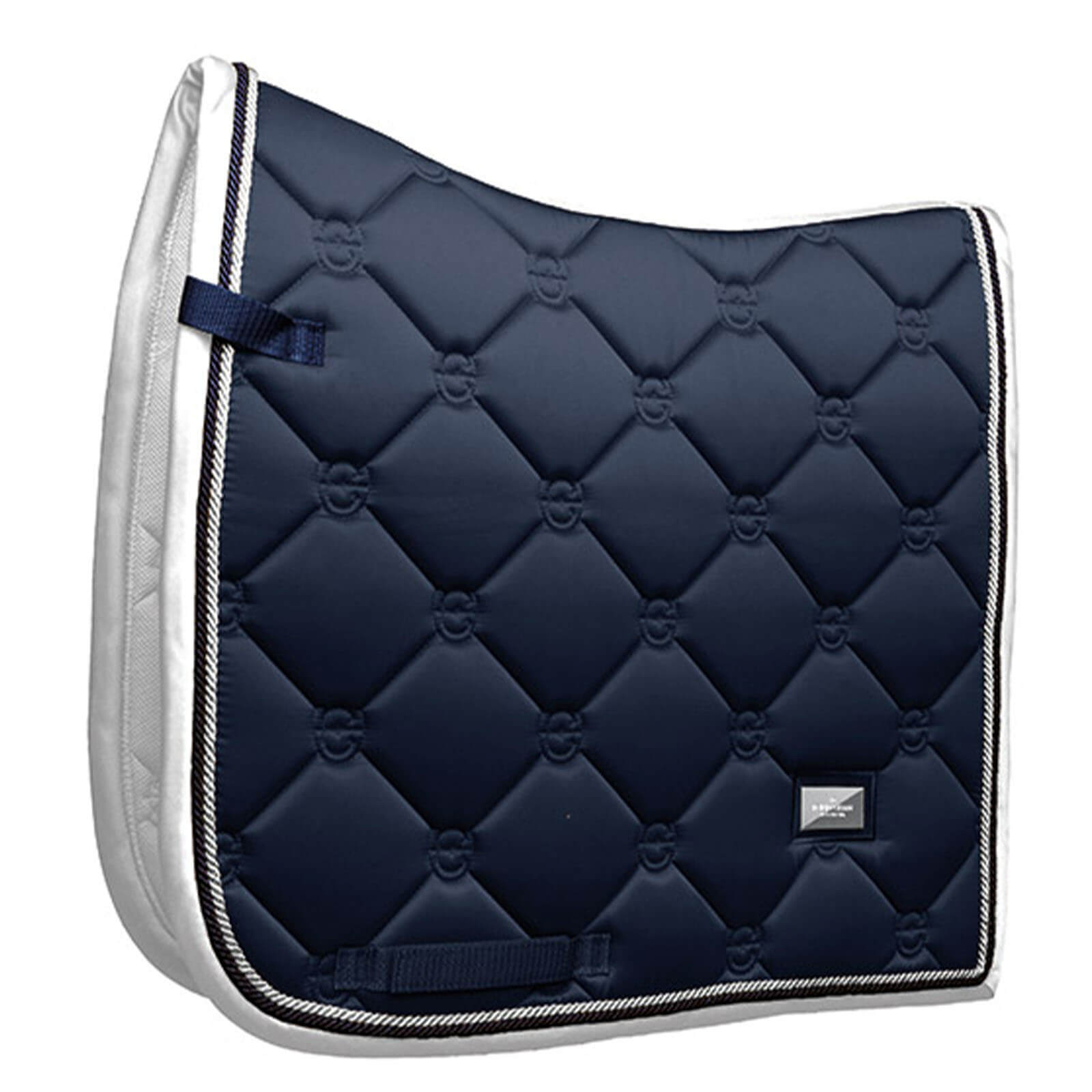 Dressurschabracke Midnight Blue White Edge Sattelunterlage