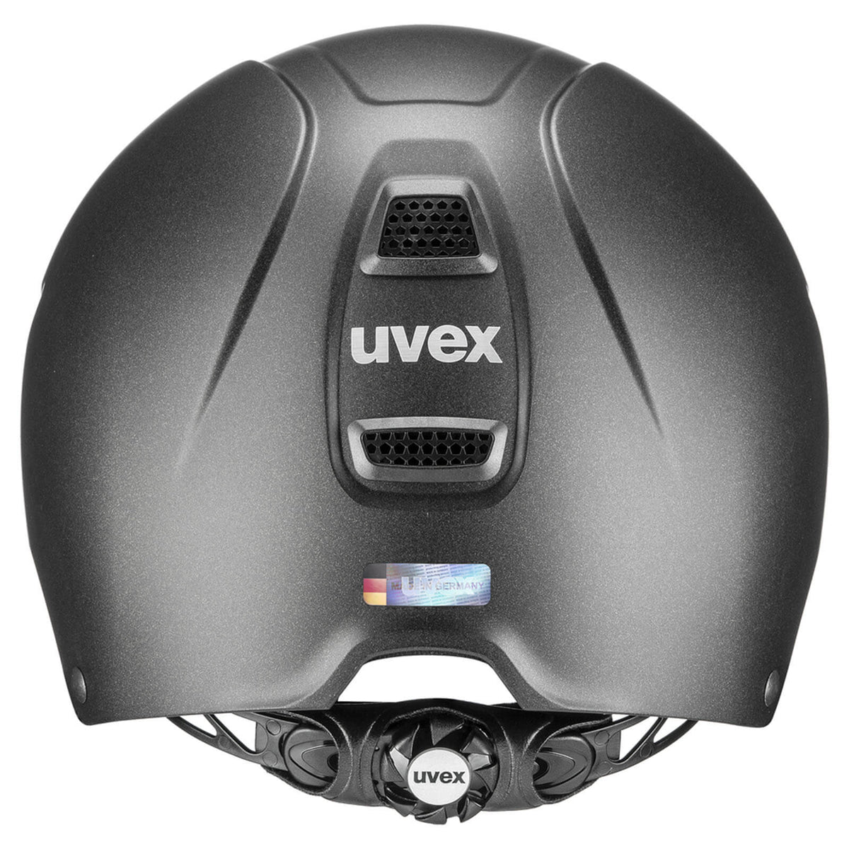uvex Reithelm Perfexxion III xc Helm, Anthrazit, Produkt allein auf weißem Hintergrund.