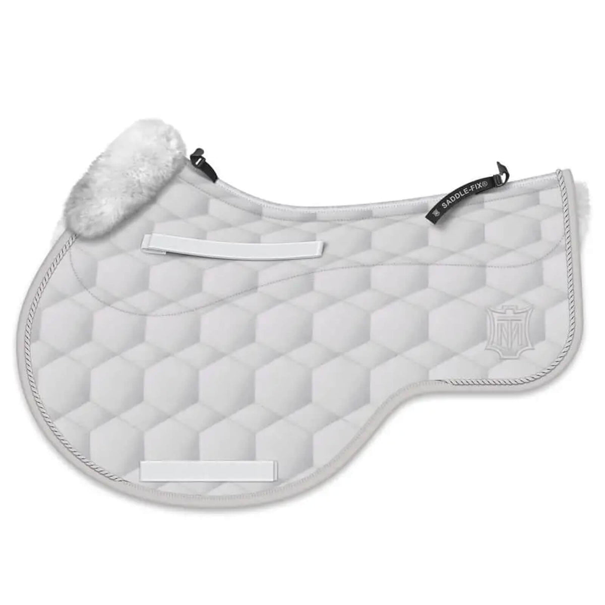 Mattes Schabracke Springen Konfiguration Steppstoff Glanz Silber Springschabracke, Weiß, Produkt allein.