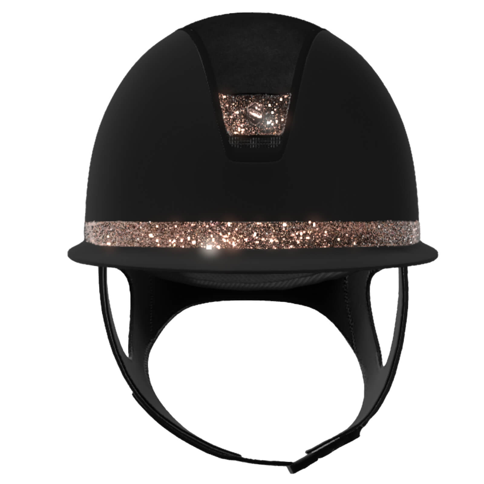 Reithelm Miss Shield 2.0 Black SM Top Alcantara/ Blason Crystal Fabric Rose Gold Trim Matt Black