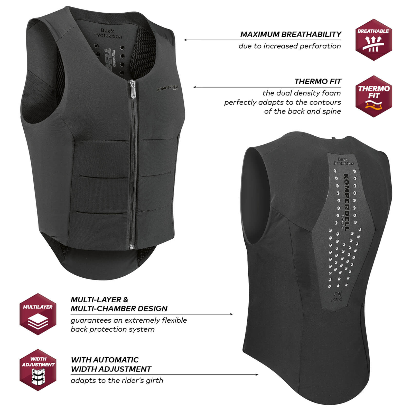 Rückenprotektor Herren Ballistic Flex Fit Regular 22 Sicherheitsweste