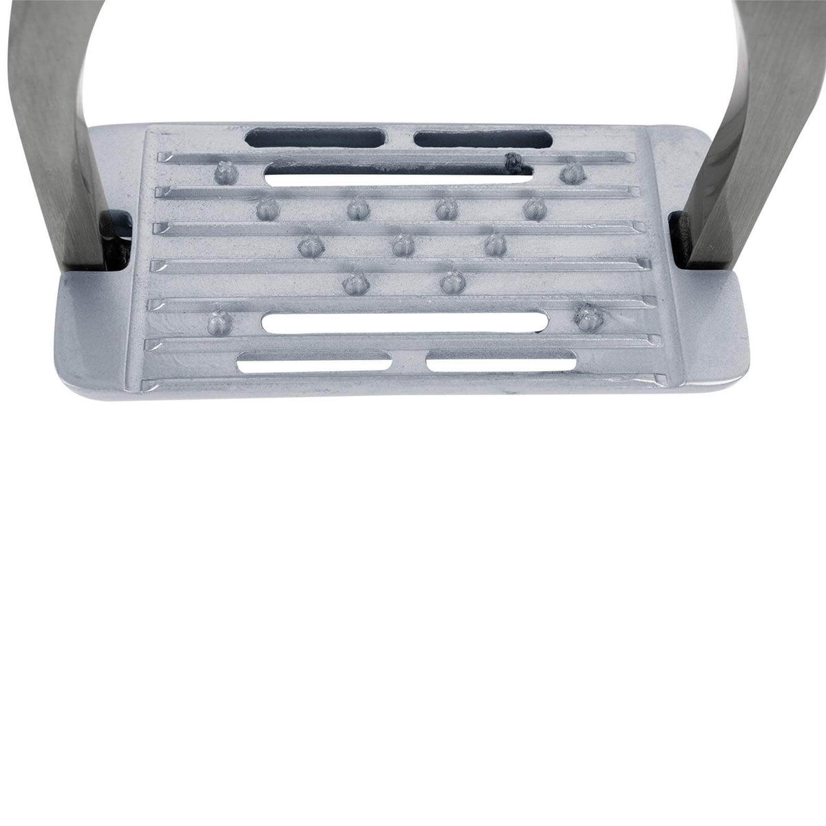 Waldhausen Steigbügel Aluminium Sicherheitssteigbügel, Silber, Detailaufnahme des Produkts.