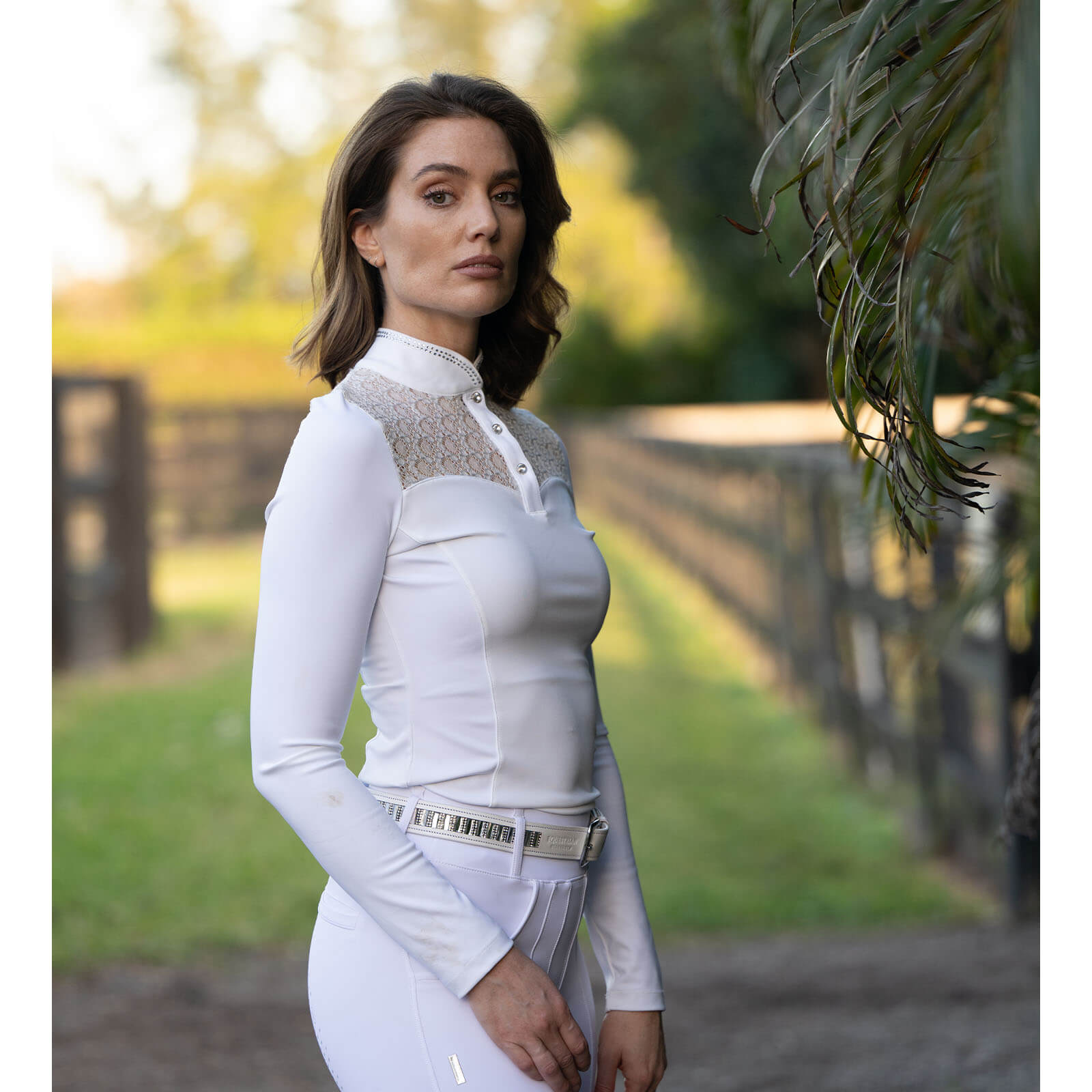 Turniershirt langarm Crystal Champion Top Long Sleeve White