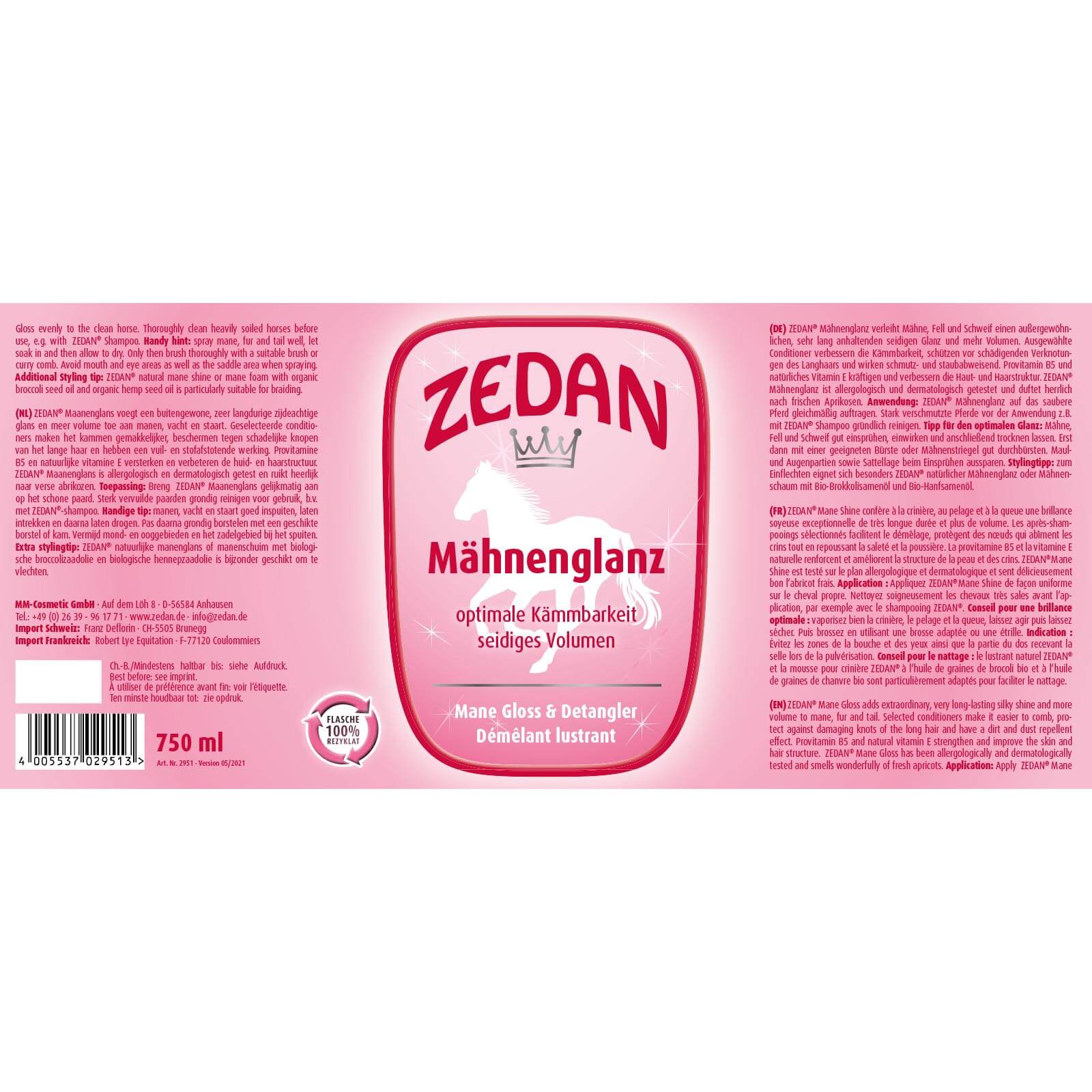 Glanzspray Mähnenglanz Mähnenspray
