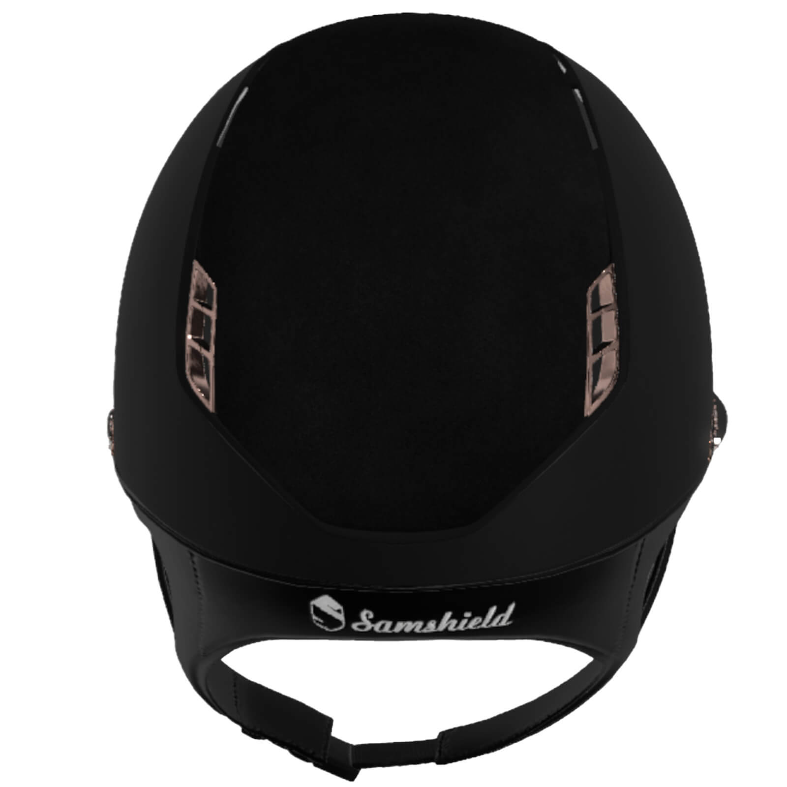 Reithelm Miss Shield 2.0 Black SM Top Alcantara/ Blason Crystal Fabric Rose Gold Trim Matt Black